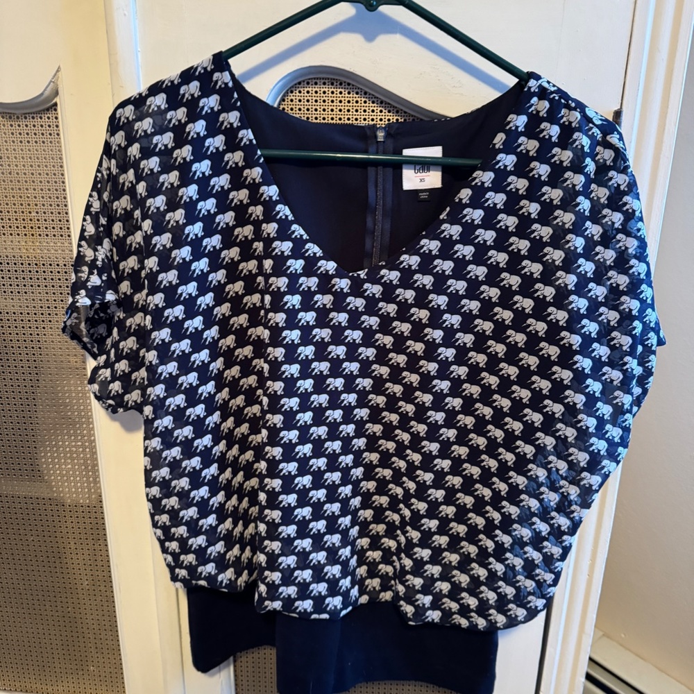 Cabi Elephant print top